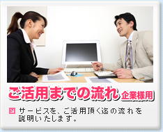 アウトソーシング・業務請負（派遣）などご活用までの流れ　企業様用